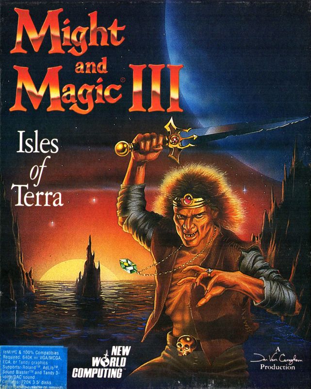 Might and Magic III: Isles of Terra box art for TurboGrafx CD